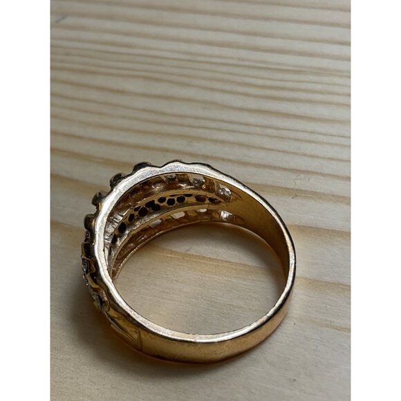 Gold Tone Braided Swist Band with Clear Rhinestone Accents - Picture 3 of 4